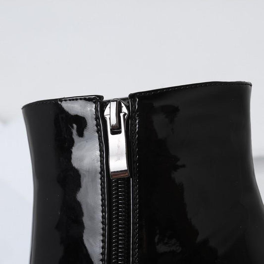 Working Thick Heel Gold And Silver Plus Size Short Boots