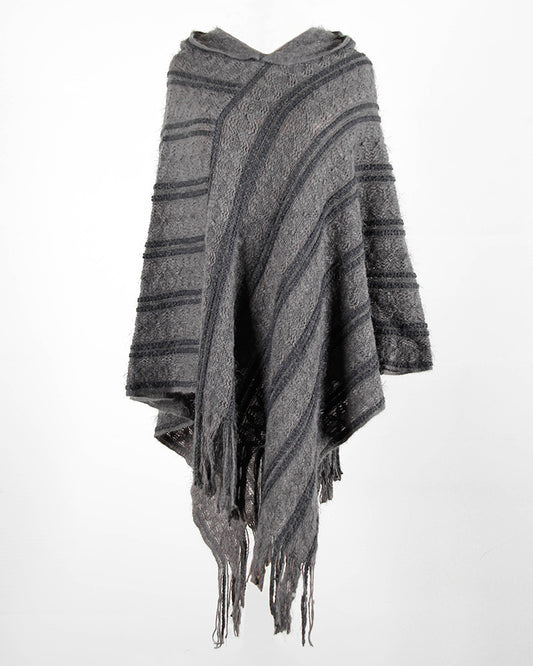 Hooded cape tassel cloak
