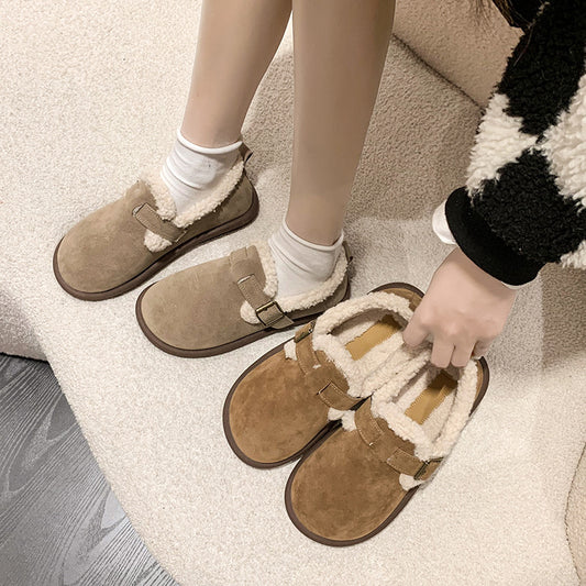 Korean Version Plush Cotton Shoes Women's Retro