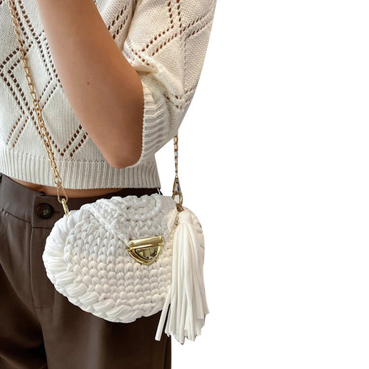 Håndlavet uldtaske til piger, skuldertaske/crossbody-taske