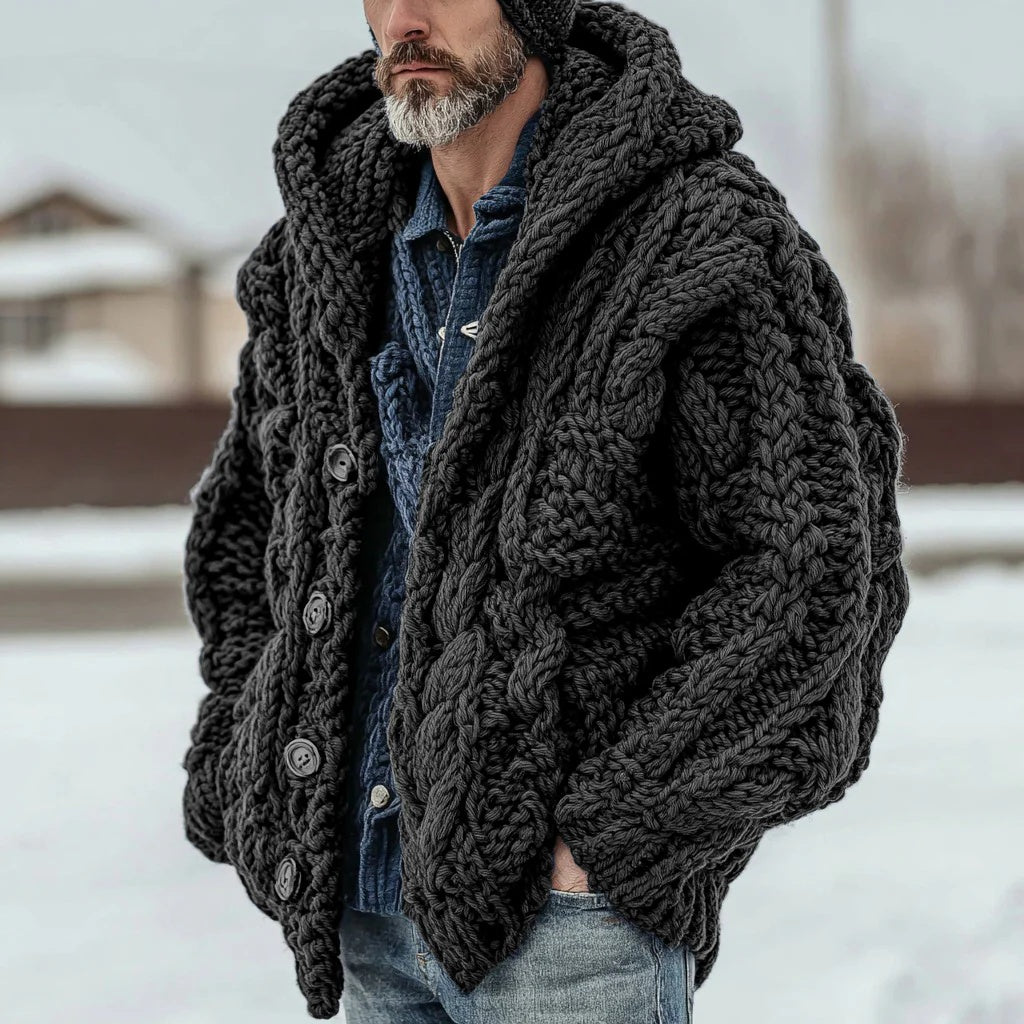 Digital Print Cardigan Jacket With Hood And Zipper 3D