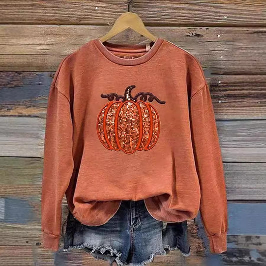 Trøje med Halloween-mønster 3D-print Crew Neck Trøje