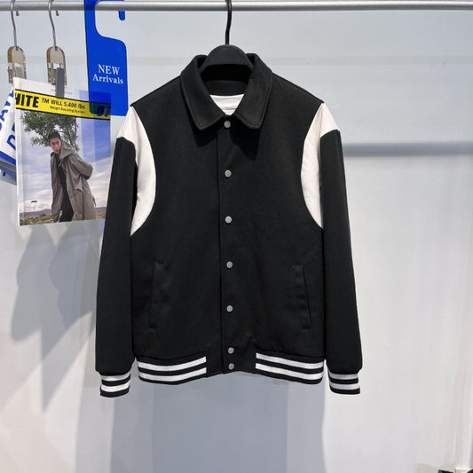 Casual Embroidered Jacket Lapel Loose Stitching Baseball Uniform