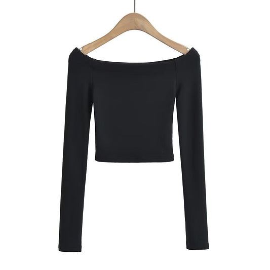 Kvinders stilfulde, sexede, figursyede langærmede T-shirt