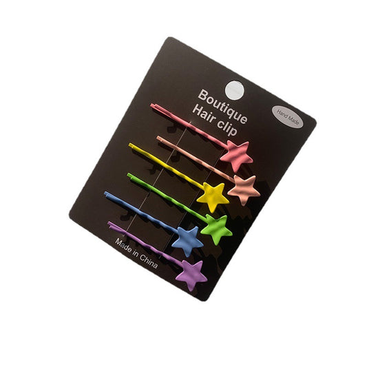 DIY Candy Color Hair Clip Cute Girl Butterfly Five-pointed Star