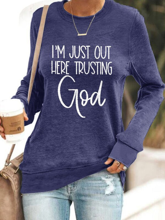Fashion Printed Casual Ladies Loose Sweater