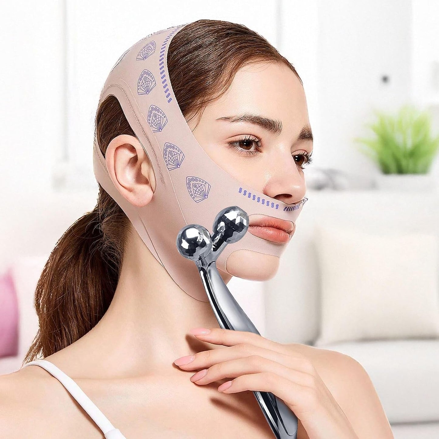 Masajeador Facial - Rouleau De Massage Visage Carla Barber - Ayuda Contra El Envejecimiento, Mejora Inmunidad, Retracta La Piel