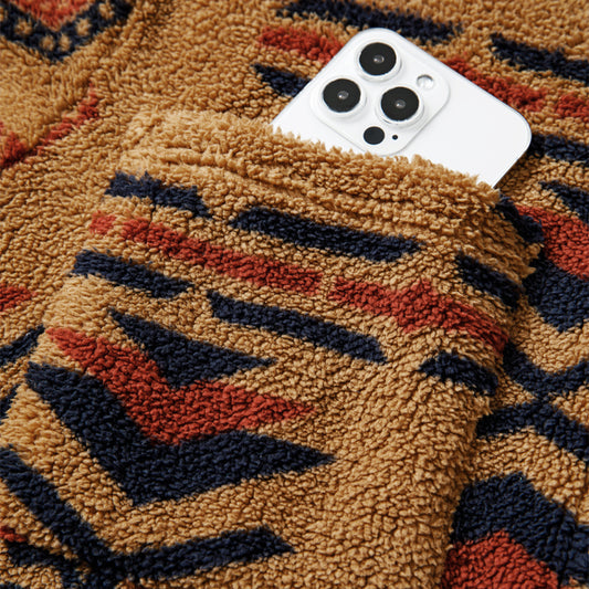Women's Loose Pockets Totem Printed Cardigan Jacket