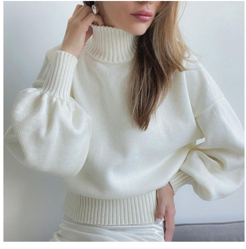 Women's Turtleneck Sweater Pullover Loose Base