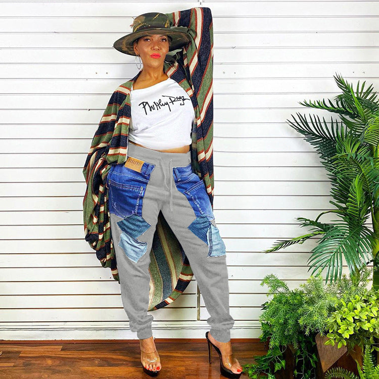 Women's High Waist Street Hipster Temperament Commuter Casual Pants Black