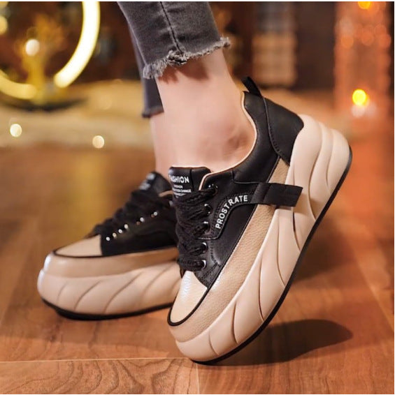 Leather Low-top Women's Lace-up Sports Casual Shoes