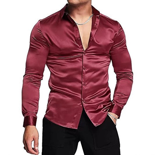 Men's Fashion Lapel Casual Long-Sleeve Shirt