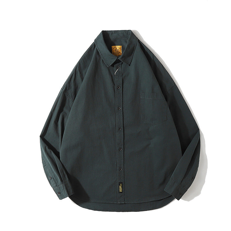 Summer Pure Color Japanese Shirt For Men
