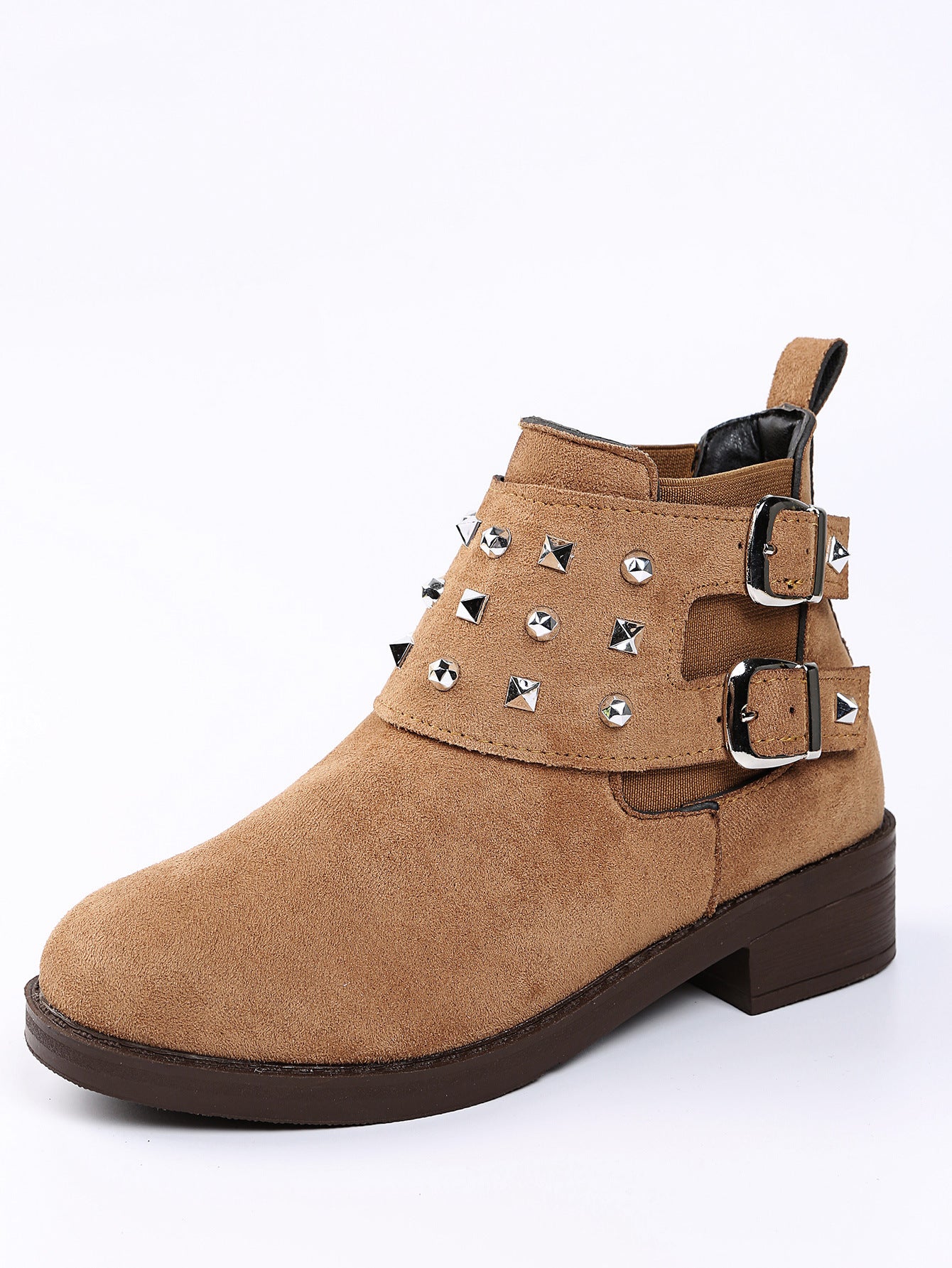 Fashion Belt Buckle Retro Pointed Toe Roman Boots