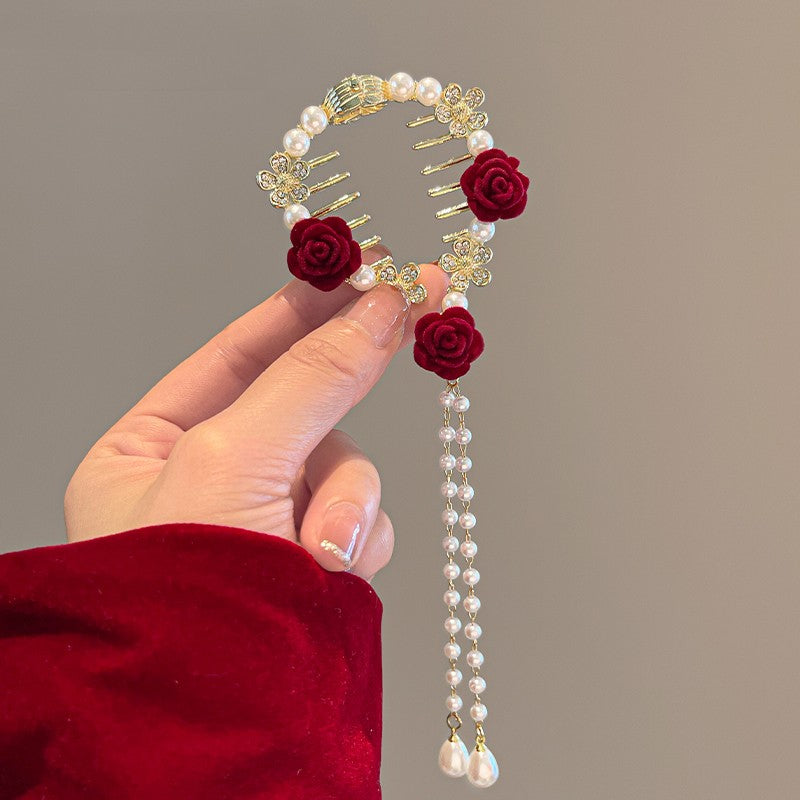 Tulip Tassel Hairpin Back Head Grip Clip