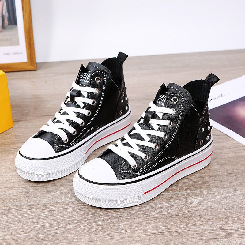 New Lace-up Rivet Women's Flat Bottom Shoes