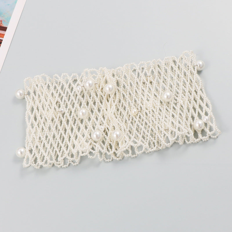 Women's Fashion Versatile Hollow Pearl Decorative Girdle