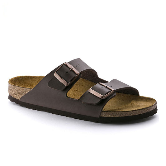 Women's Vintage Cork Flat Boken Sandals Men's One-word Sandals