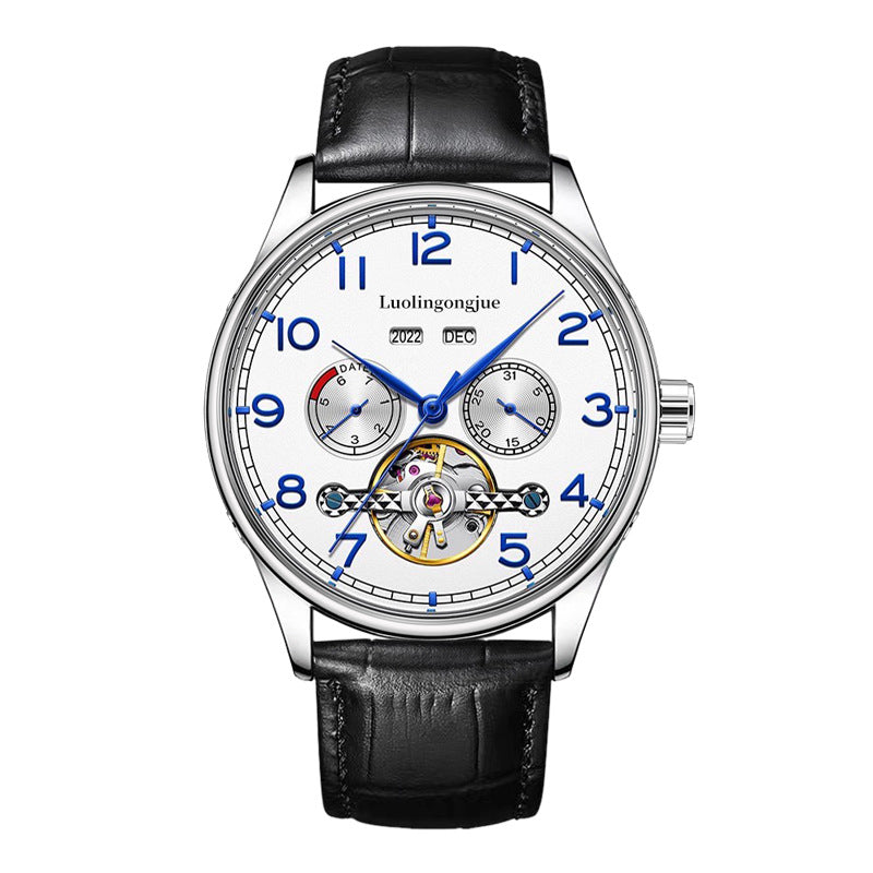 Business Hollow Men's Stainless Steel Mechanical Watch