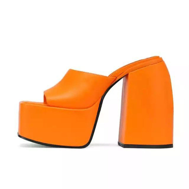 High Heel Women Thick Heel Fish Mouth Sandals