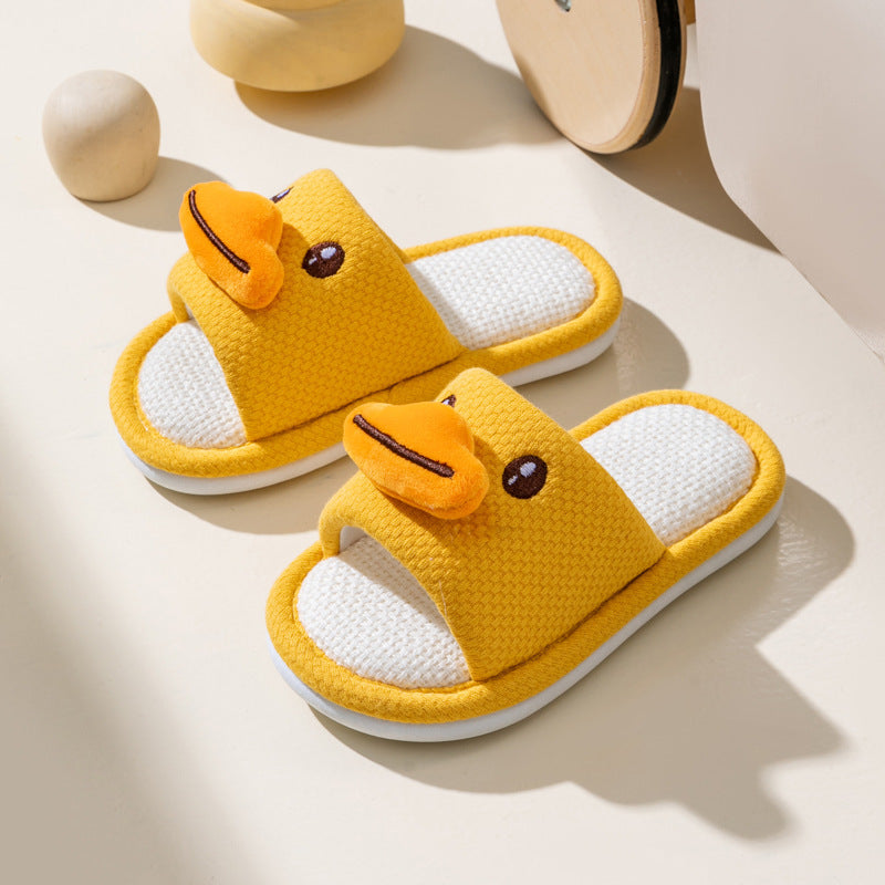 Children's Linen Slippers All-Season Cartoon Animal Style Casual