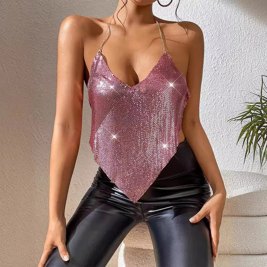 Summer Solid Color Slim Fit Backless Camisole