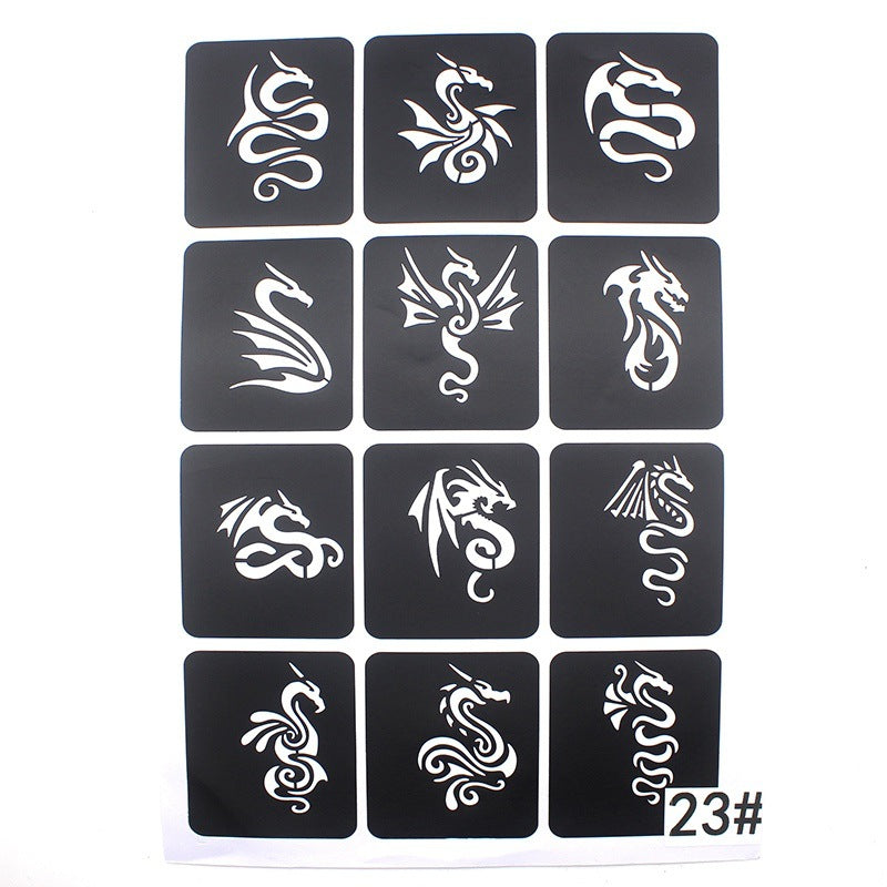 Hollow Tattoo Mold Women's Spray Paint