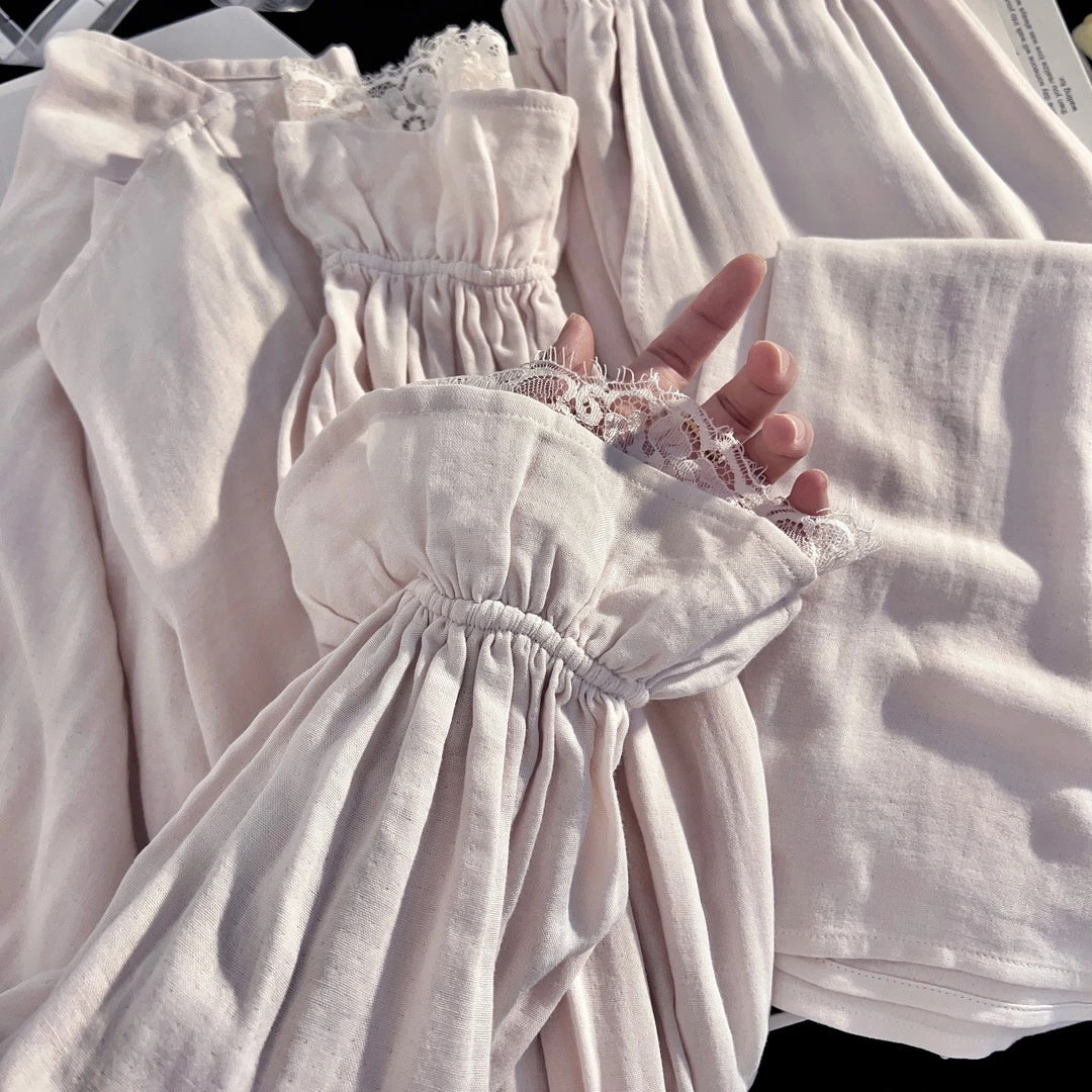 Cotton Double-Layer Gauze Pajama Set For Women