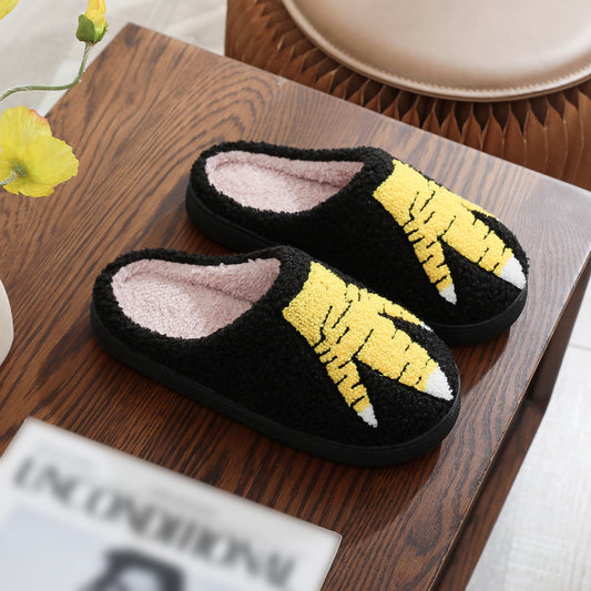 Creative Ostrich Chicken Feet Cotton Slippers Indoor Winter Plush Slippers