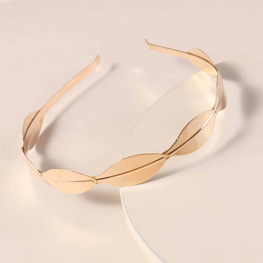 Retro Style Golden Leaf Headband Simple