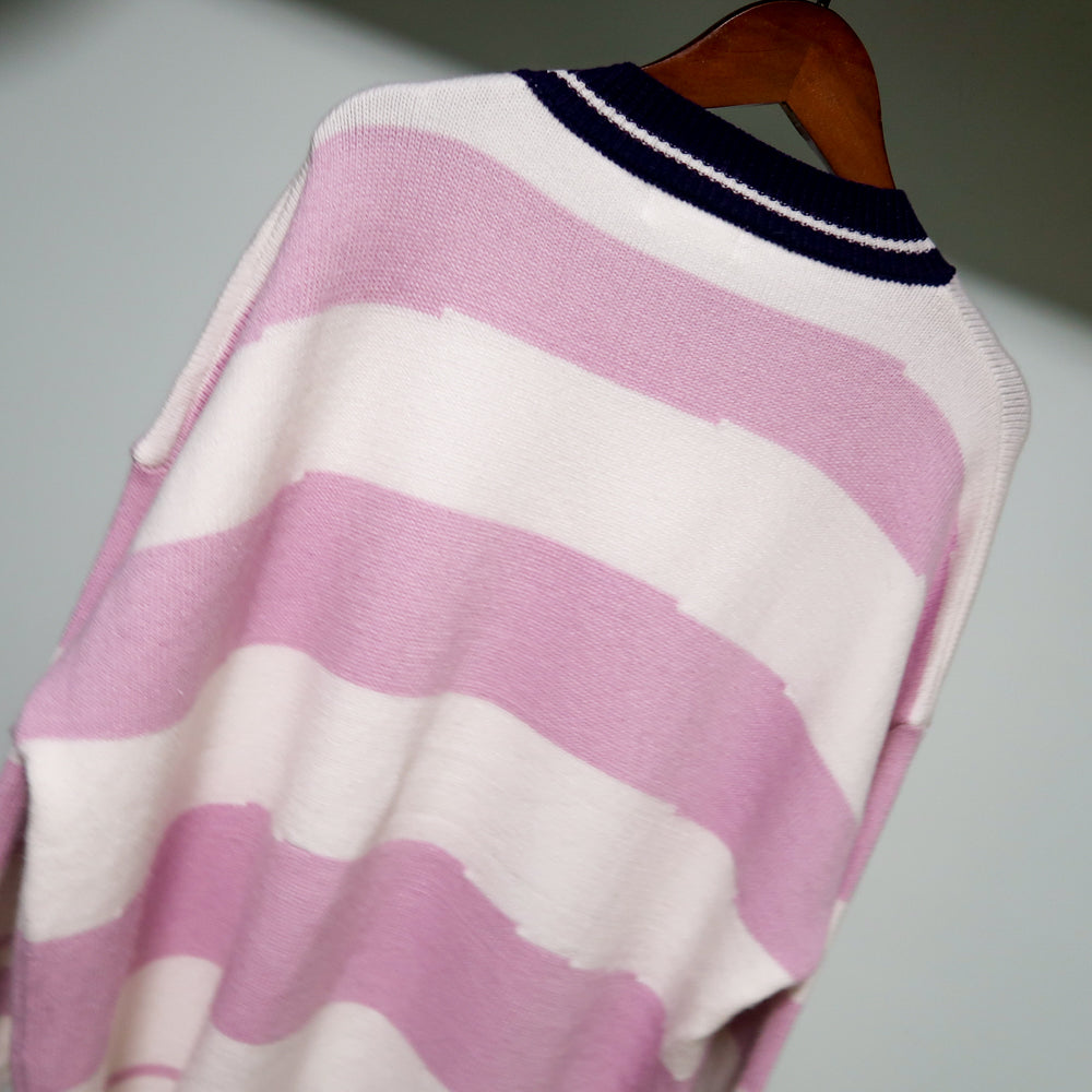 Loose Men's And Women's Irregular Striped Sweater