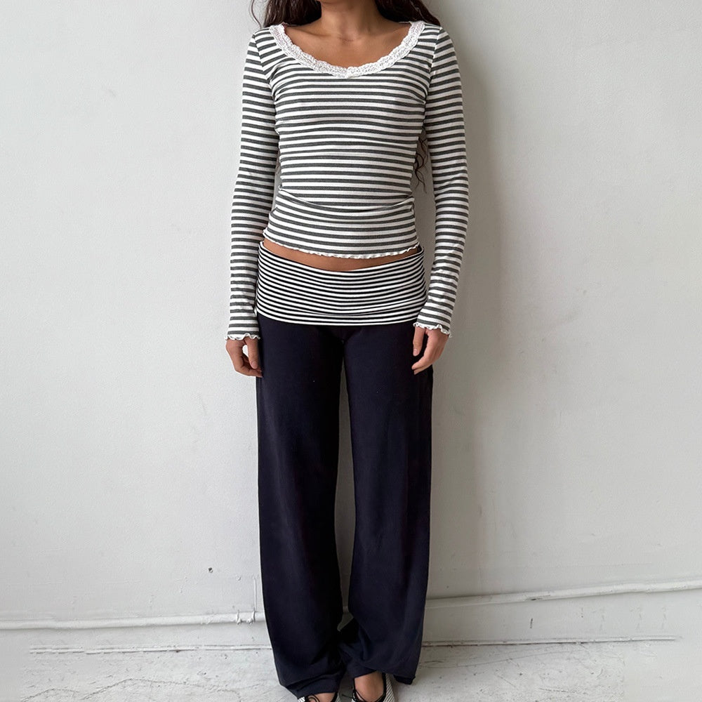 Womens Relaxed Casual Wide-leg Pants