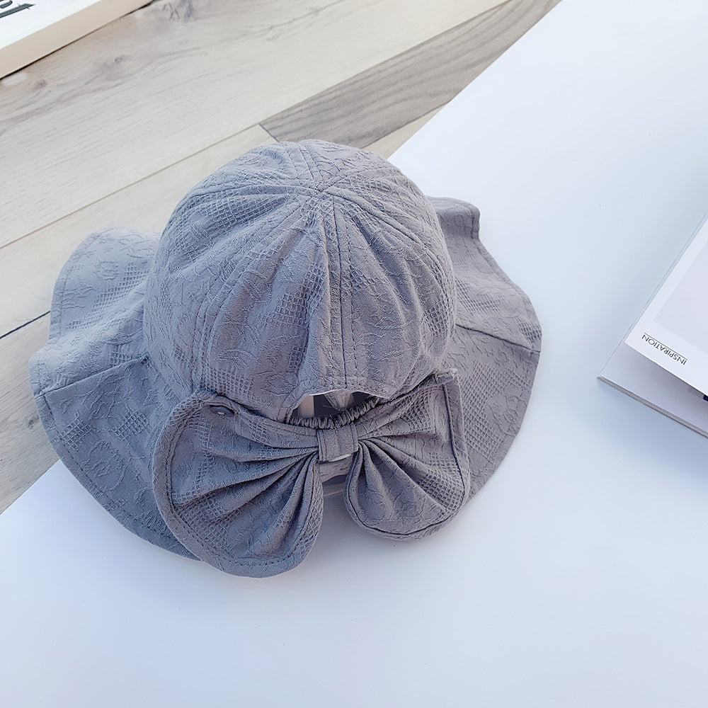 Girls' Fashion Solid Color Big Brim Sun-proof Hat
