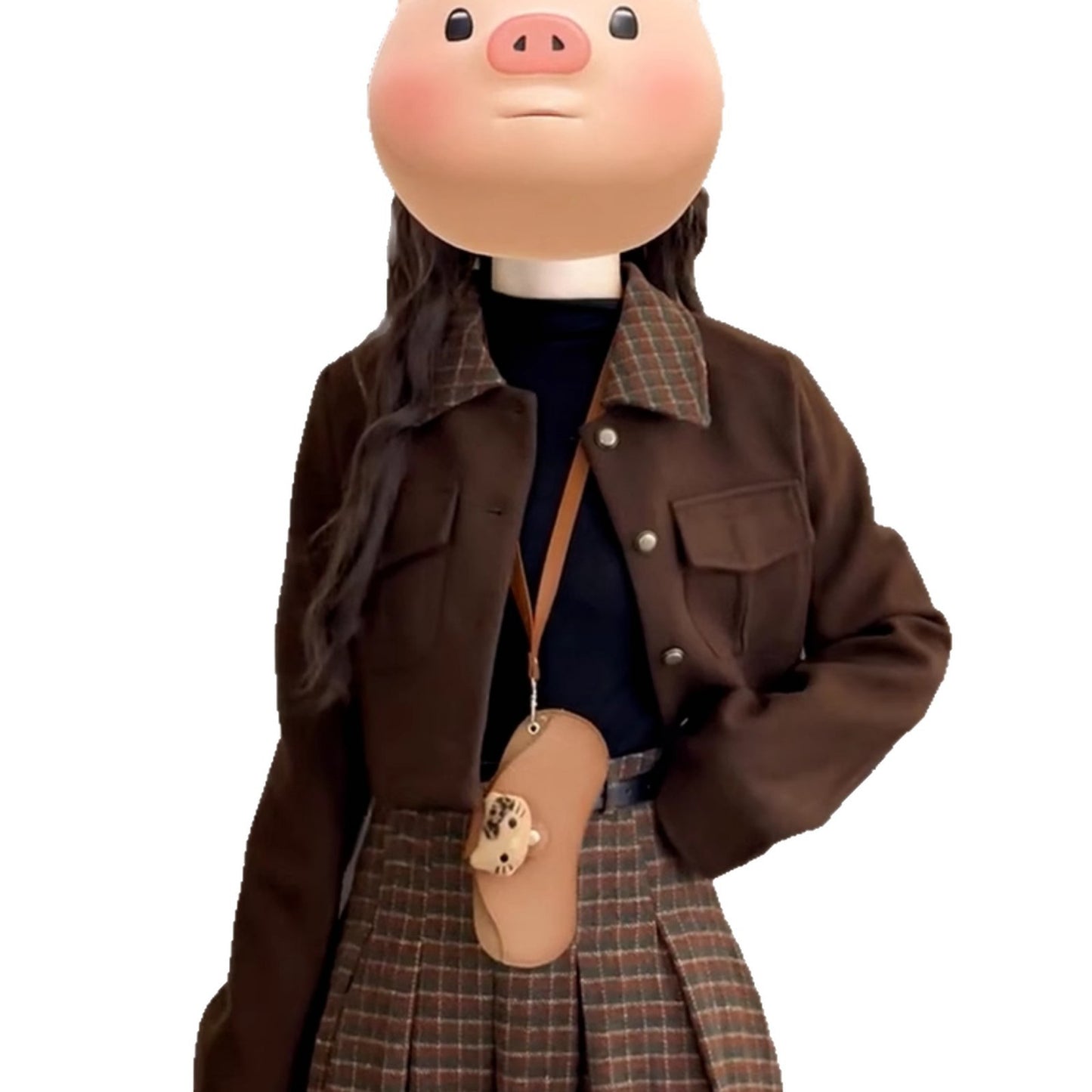 Preppy-style Casual Two-piece Dress Set For Women