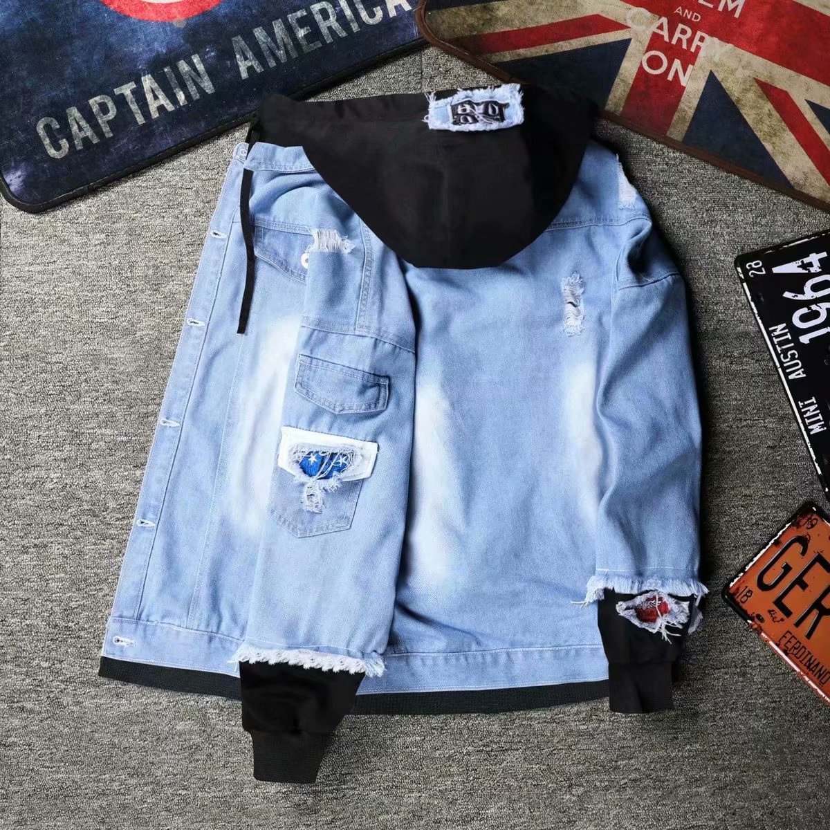 Personality Men's Workwear Denim Jacket