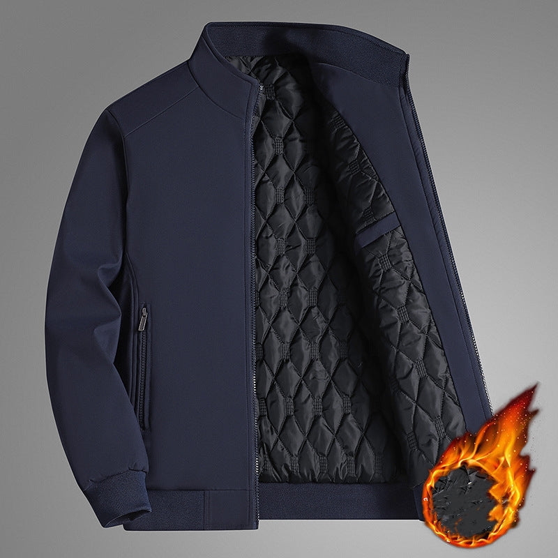 New Middle-aged And Elderly Jacket Men's Coat Cotton Padded Warm Stand Collar Top Clothes Casual Cotton-padded Clothes