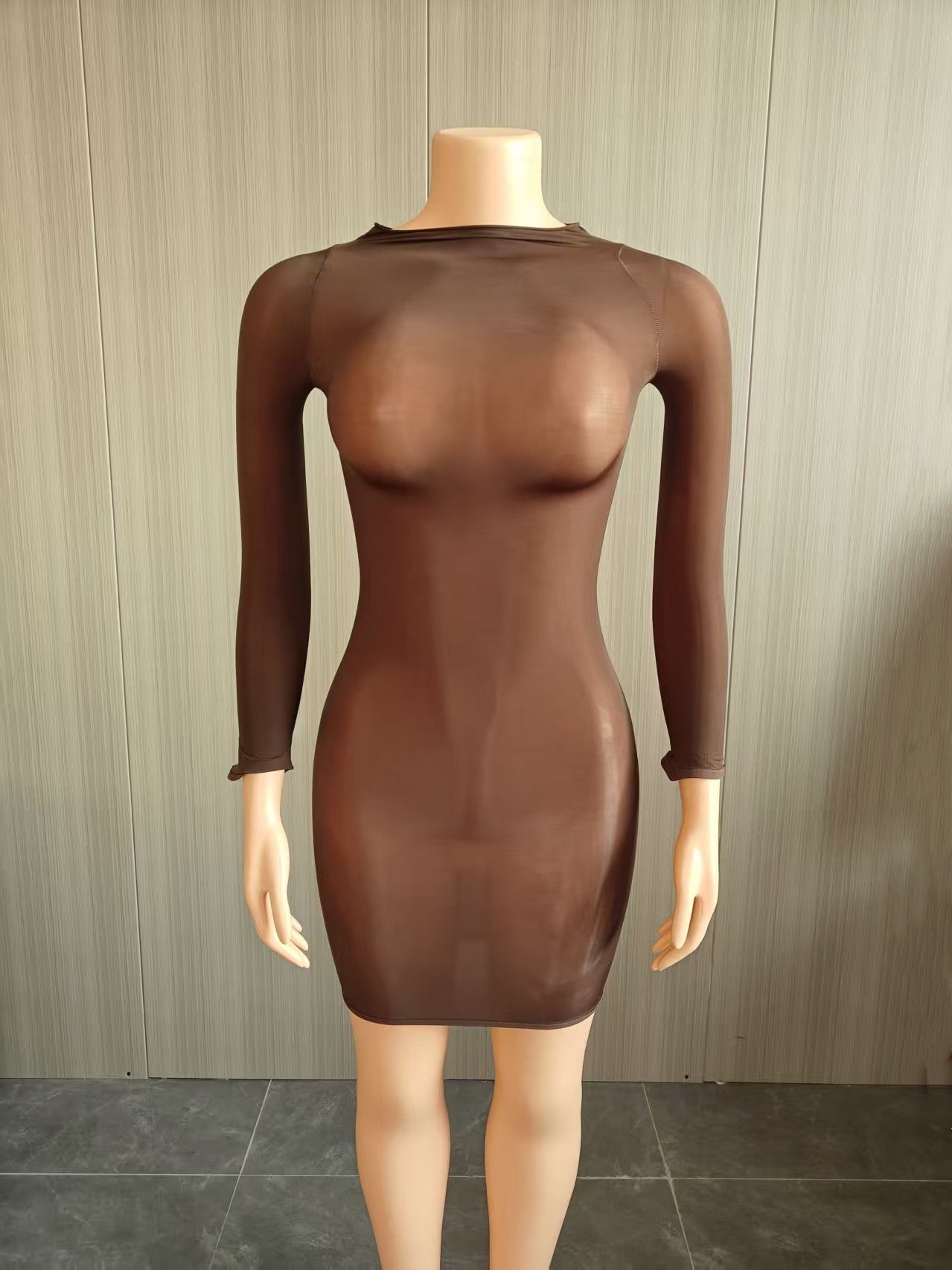 Ultra-stretchy Glossy Sheer Bodycon Dress