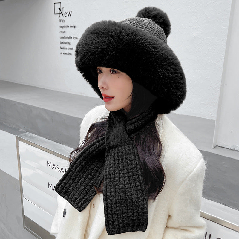 Knitted Women's Cute Plush One Piece Hat