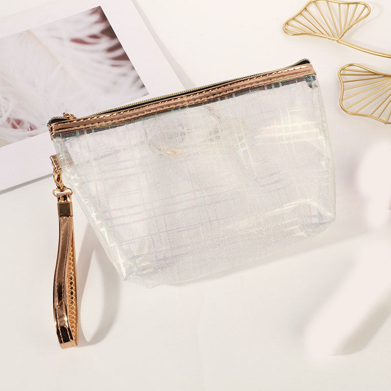 Laser Clip Mesh Hexagonal Pvc Toiletry Cosmetic Bag