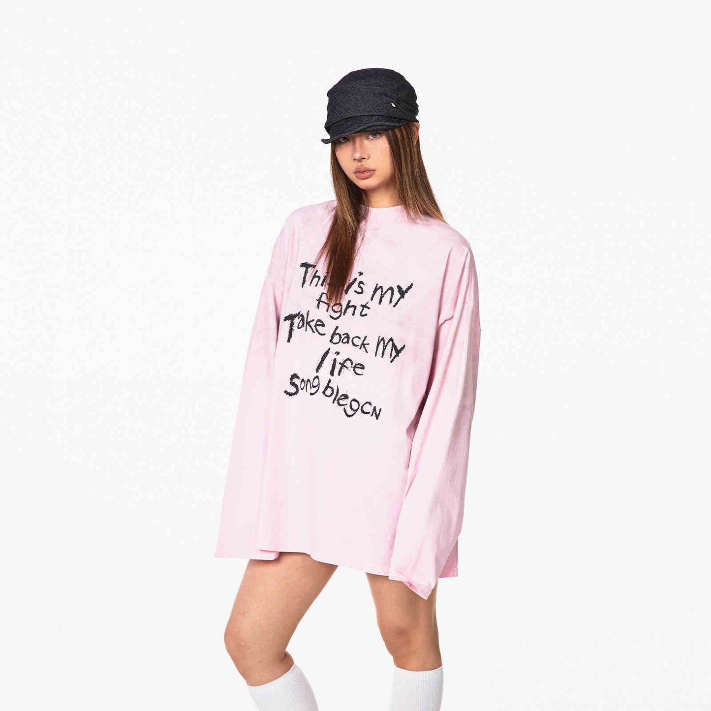 T-shirt med slidt look og afslappet pasform