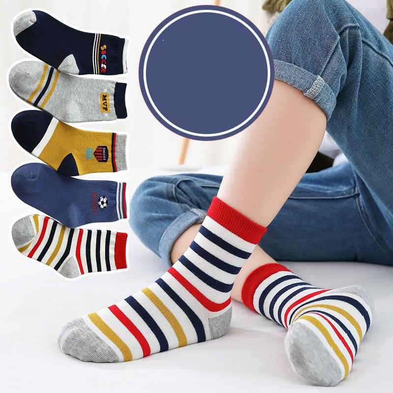 Children's Socks Combed Cotton Students Boneless Middle Tube
