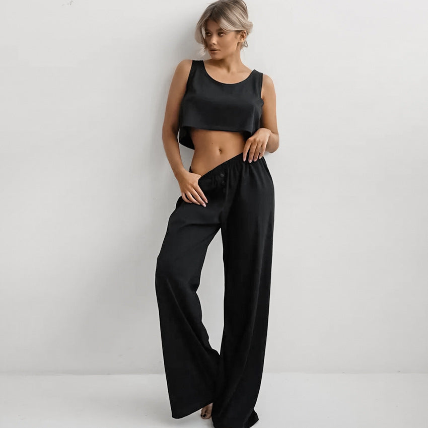 New Arrival Home Wear Sleeveless Tank Top And Pants Two-Piece Set