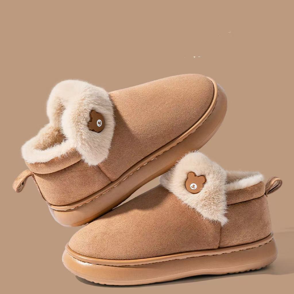 Thick Bottom And Warm Keeping Plus Velvet Bag With Confinement Woolen Slipper