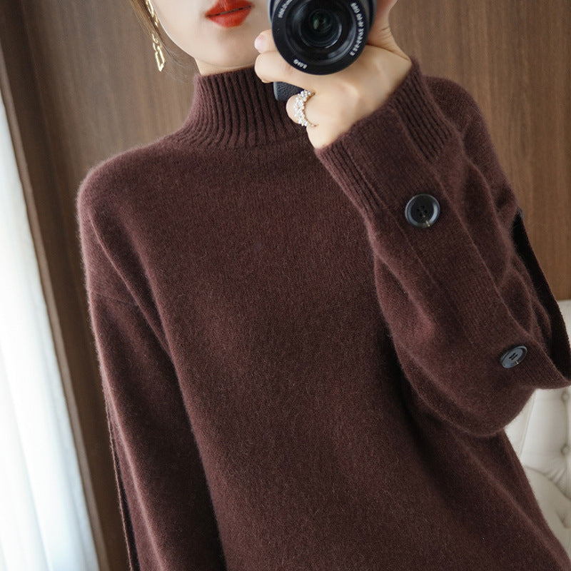 Women's Solid Color Casual Knitted Base Layer Top
