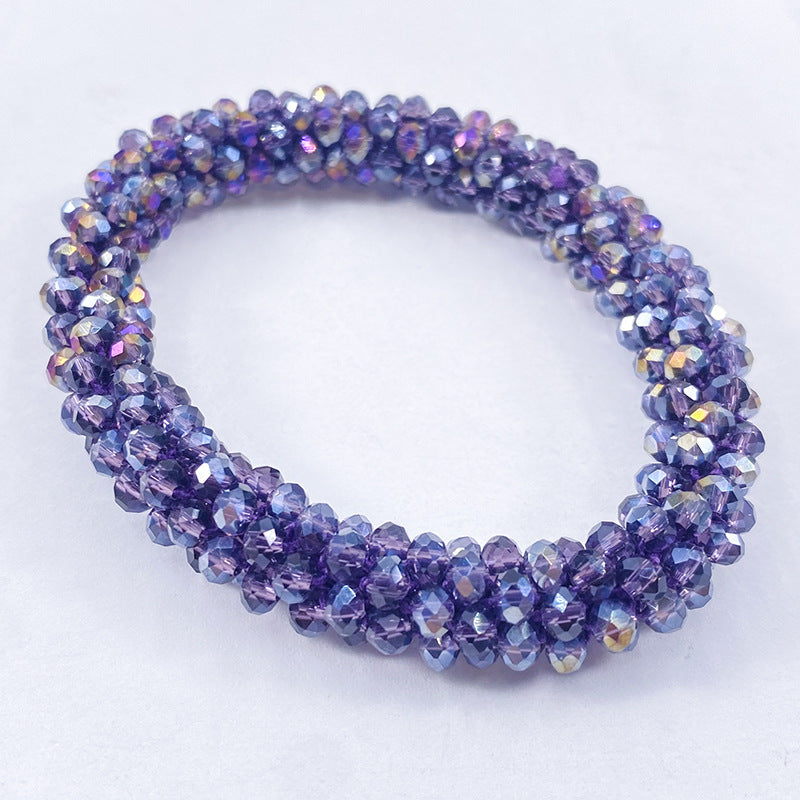 Crystal Color Elastic Rubber Band Hair Ring Ponytail Simple