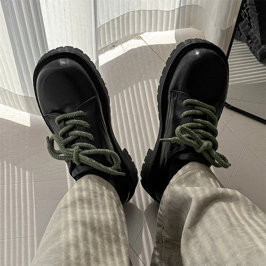 Big Head Derby Men's Platform Height Increasing Casual Leather Shoes