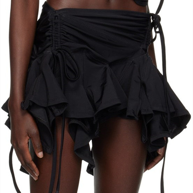 Women's Fashion Solid Color A-line Half-body Skirt