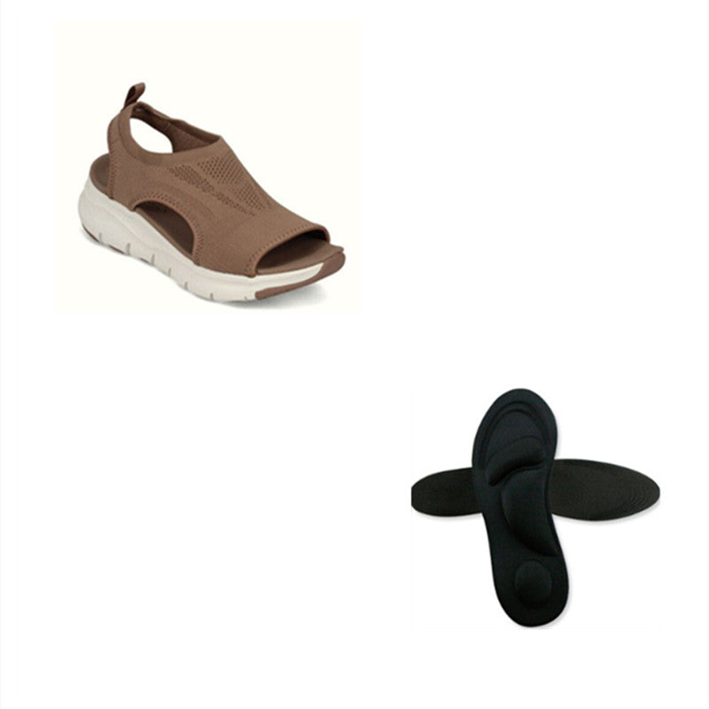 Sommer nye flyvævede sandaler med stor platform