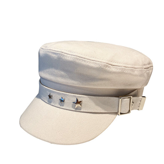 Black Star Hat Retro Beret