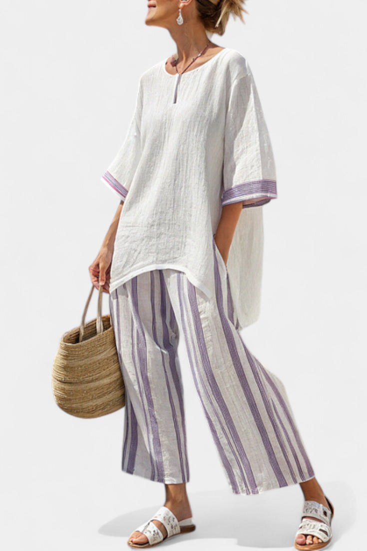 Plus-size Loose Casual Women's Beach Two-piece Set